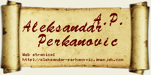 Aleksandar Perkanović vizit kartica